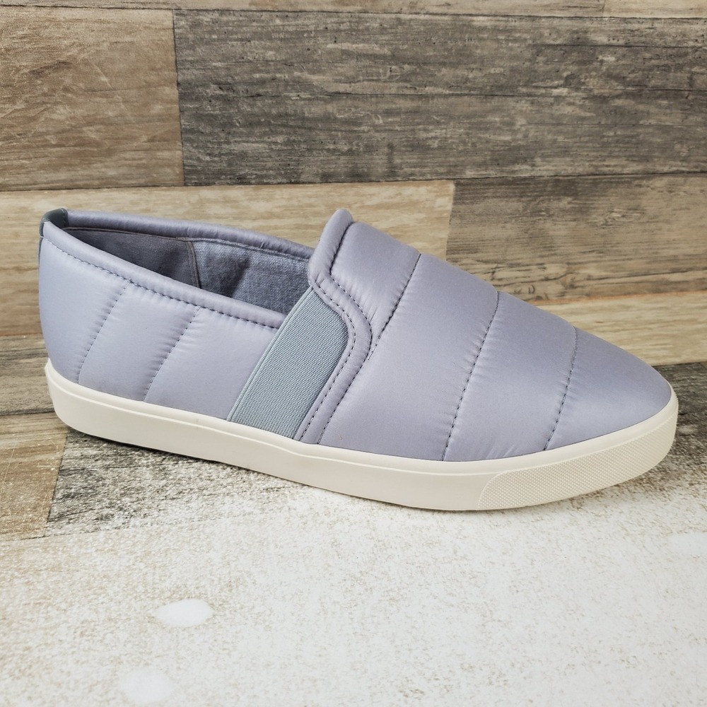 Vince Blair Womens Shoes Sz 10 M Slate Gray Quilted Round Toe Slip On Sneakers